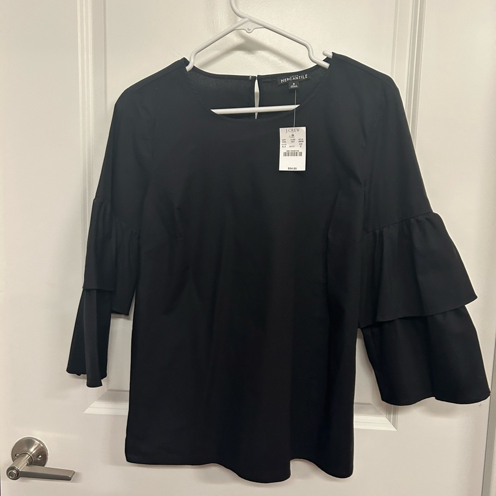 [8] J. Crew Black 3/4 Sleeve Top